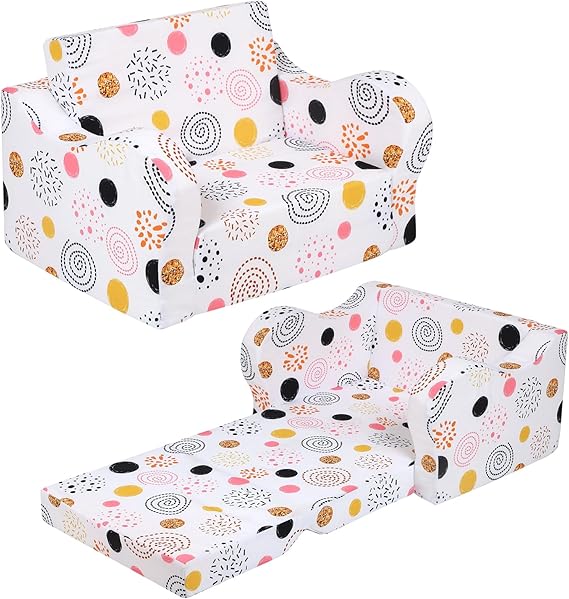 Astronaut Kids Sofa, 2-in-1 Kids Couch Fold Out, Convertible Sofa to Bed for Girls and Boys