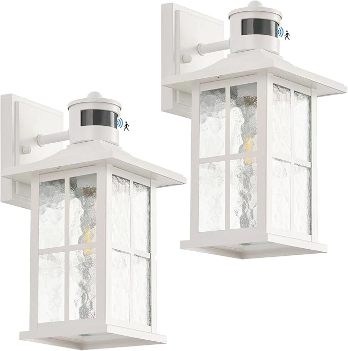 2 Pack Motion Sensor Outdoor Porch Lights Dusk to Dawn Exterior Wall