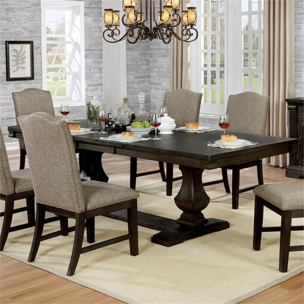 Solid Wood Expandable Dining Table - Espresso Finish