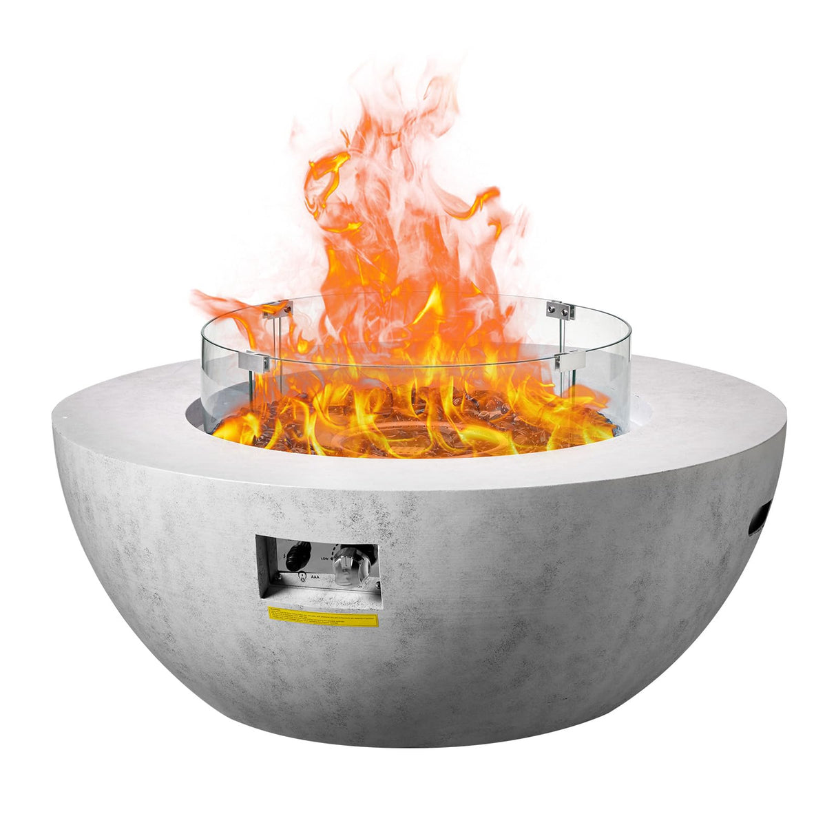 Propane Fire Pit, Outdoor Concrete Gas Fire Pit, 39 in Tabletop - Bircata