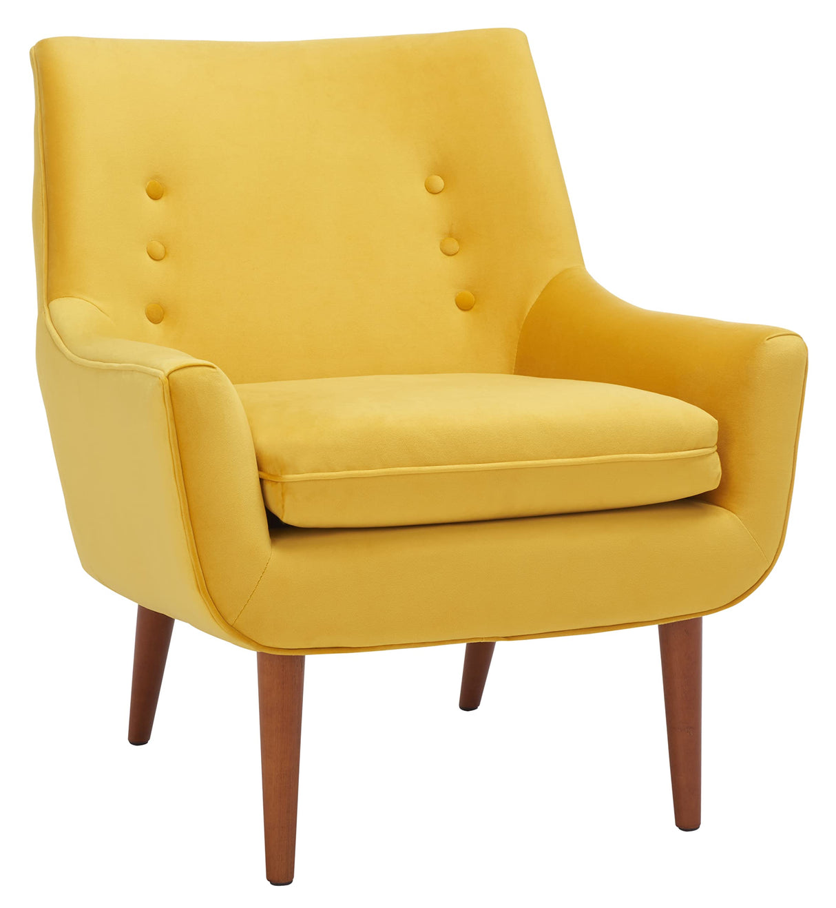 Collection Amina Mid-Century Modern Gold Velvet Accent Chair