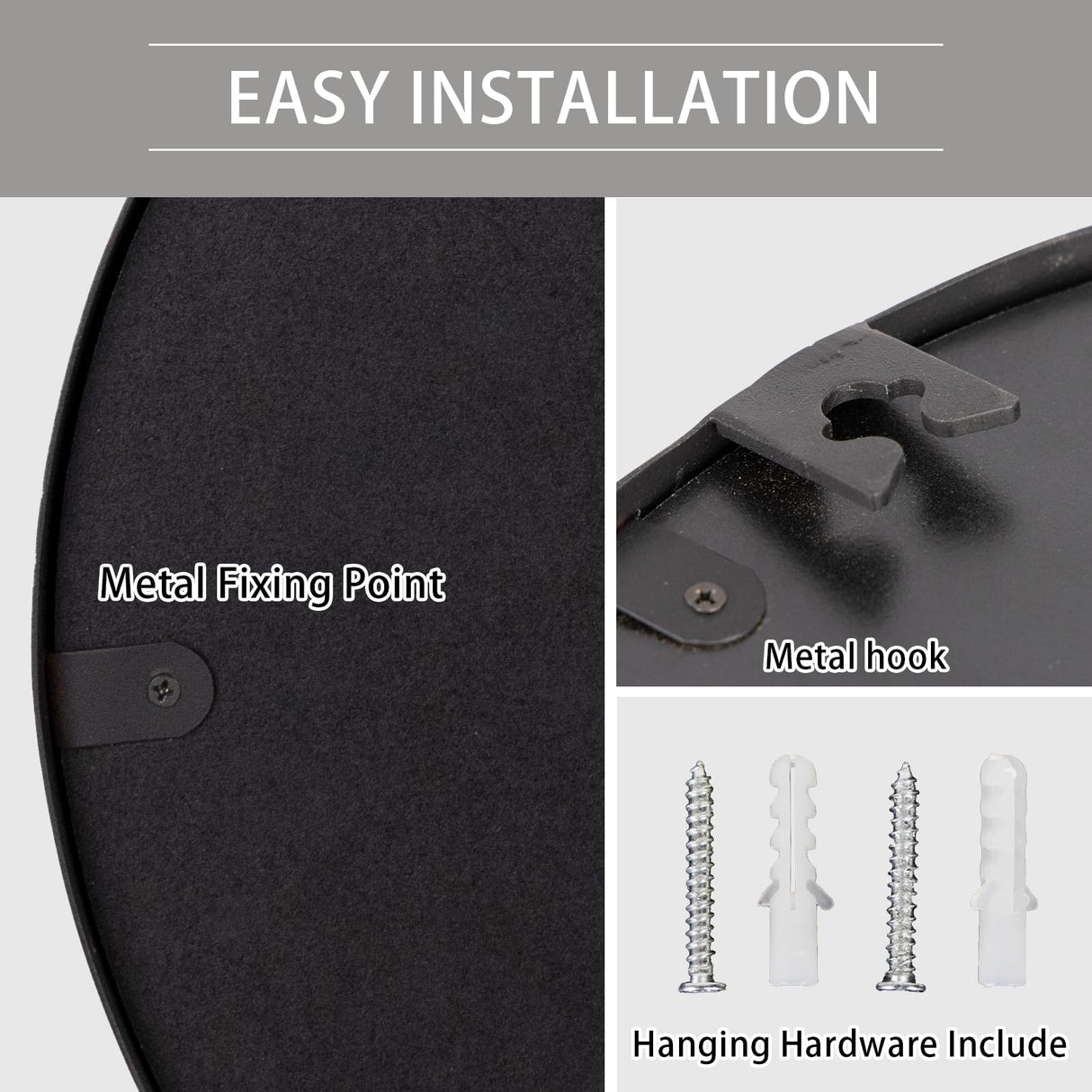 12" Gold Round Convex Mirror - Decorative Wall Mirror