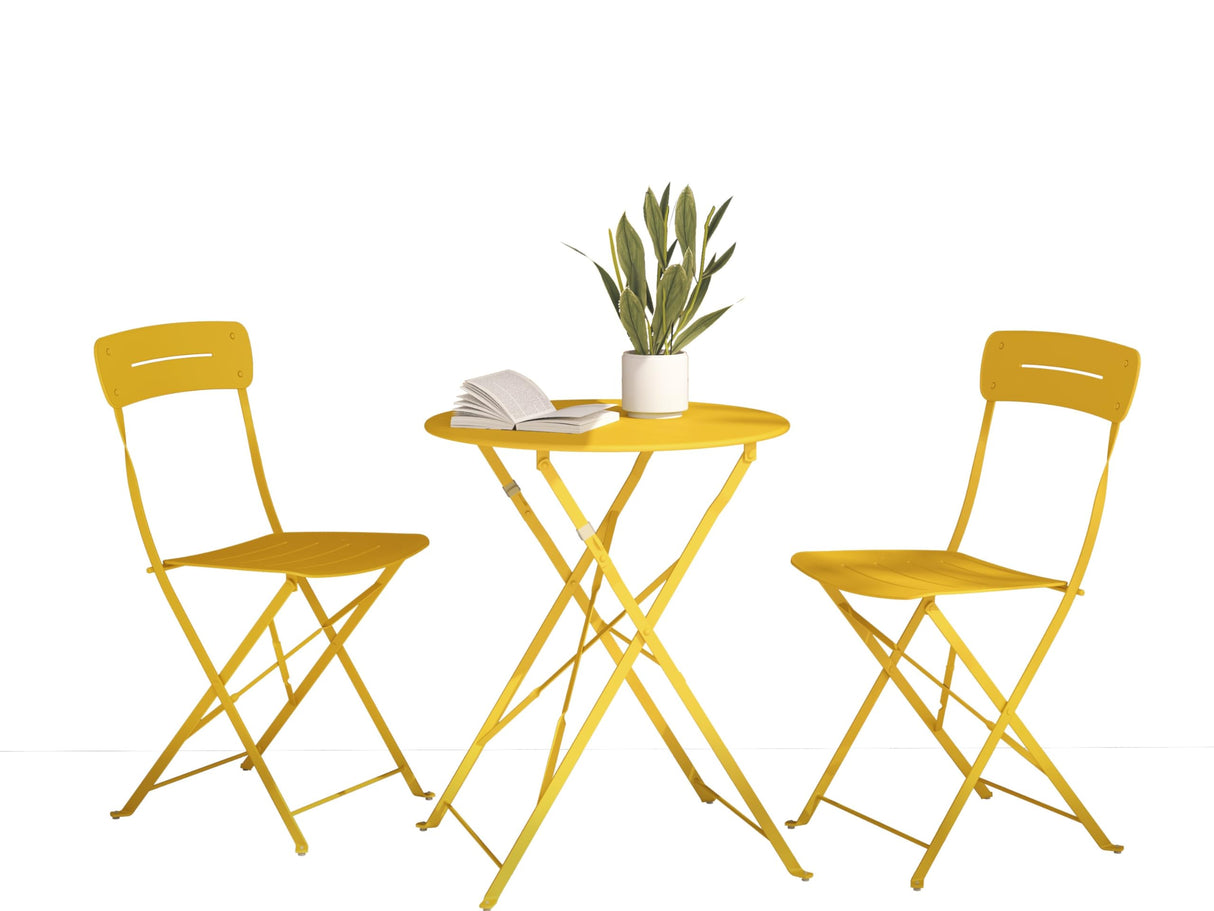 Premium Frame Patio Bistro Set, Colorful Folding Outdoor Patio Furniture Sets