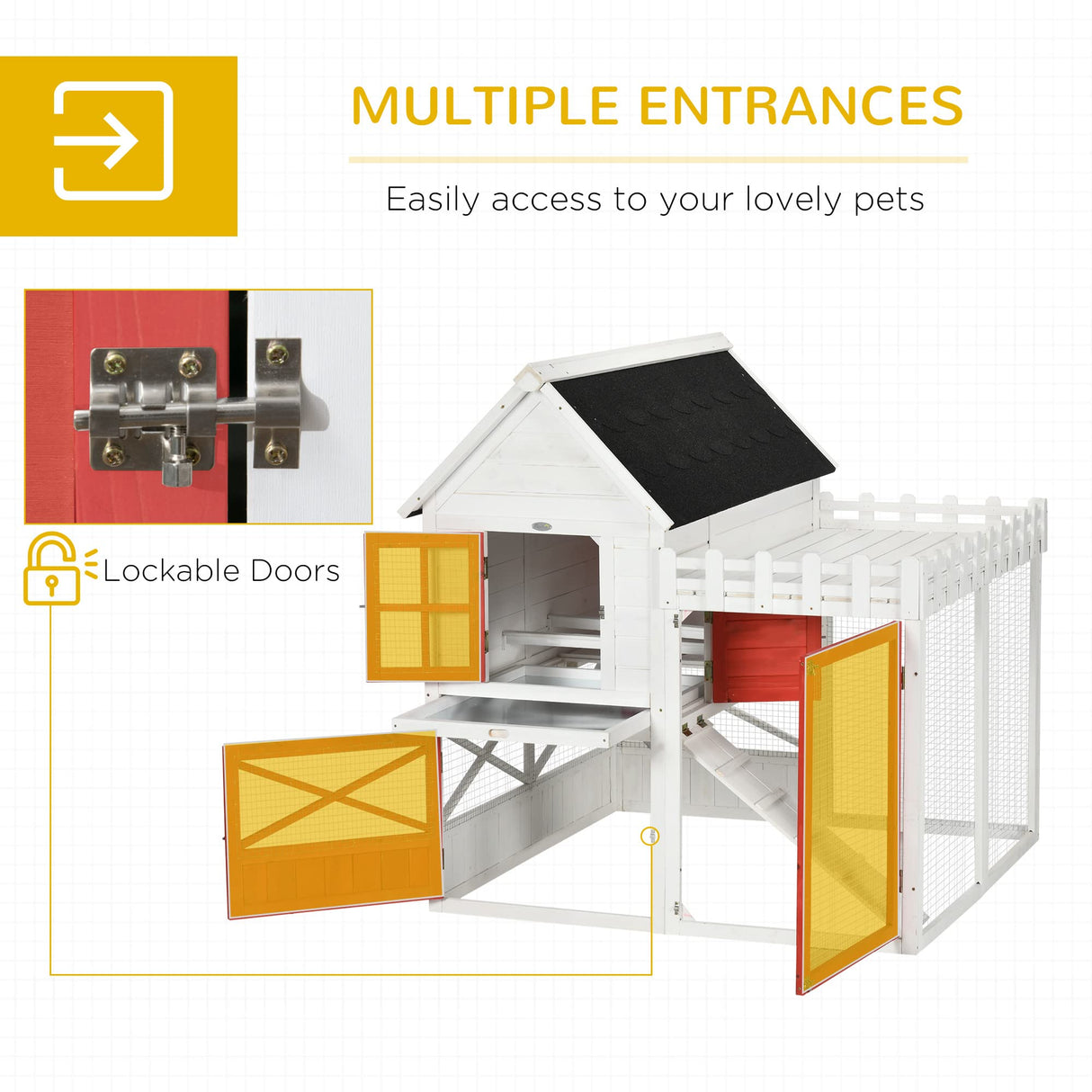 51" Small Chicken Coop with Storage Box, Wooden Chicken Coop Chicken