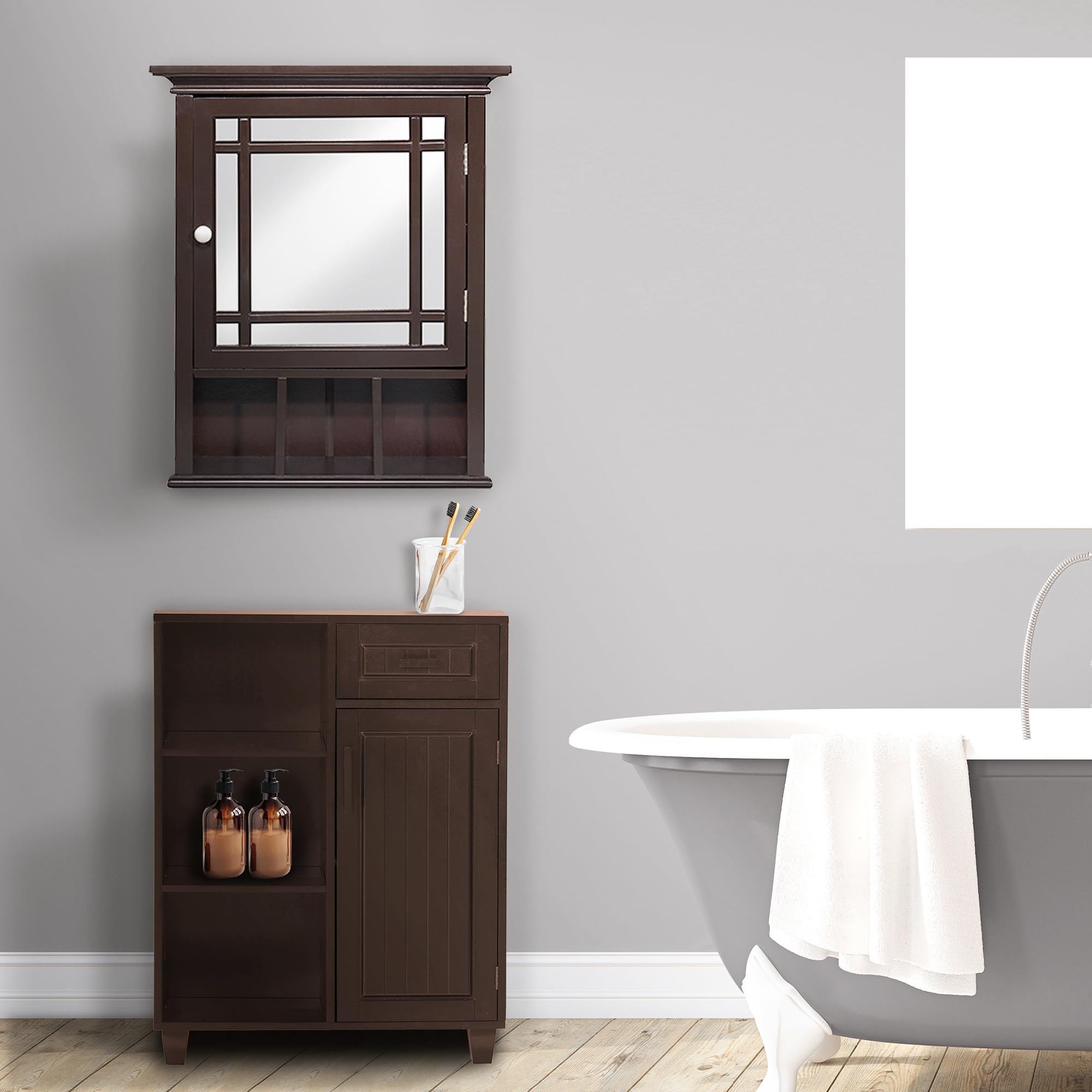 Neal Wooden Over The Toilet Bathroom Removable Wall Medicine Cabinet