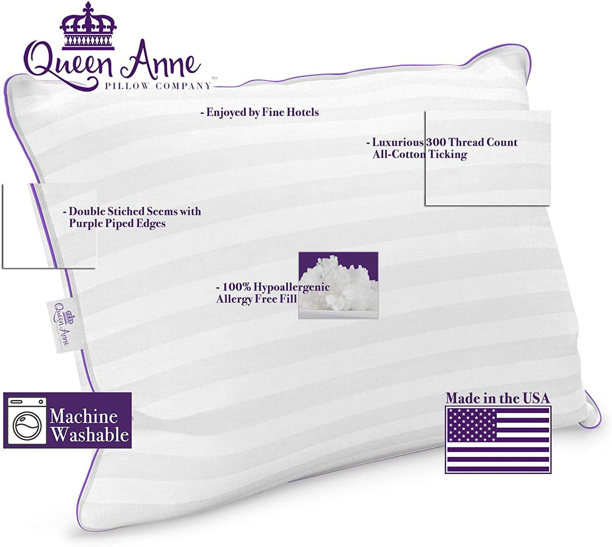 Hotel Pillows - Two Pack (2) - Majesty Down - Synthetic Down Alternative