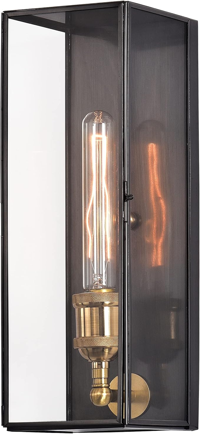 Outdoor Wall Lanterns Set of Two, Solid Brass Waterproof Exterior Light Fixtures