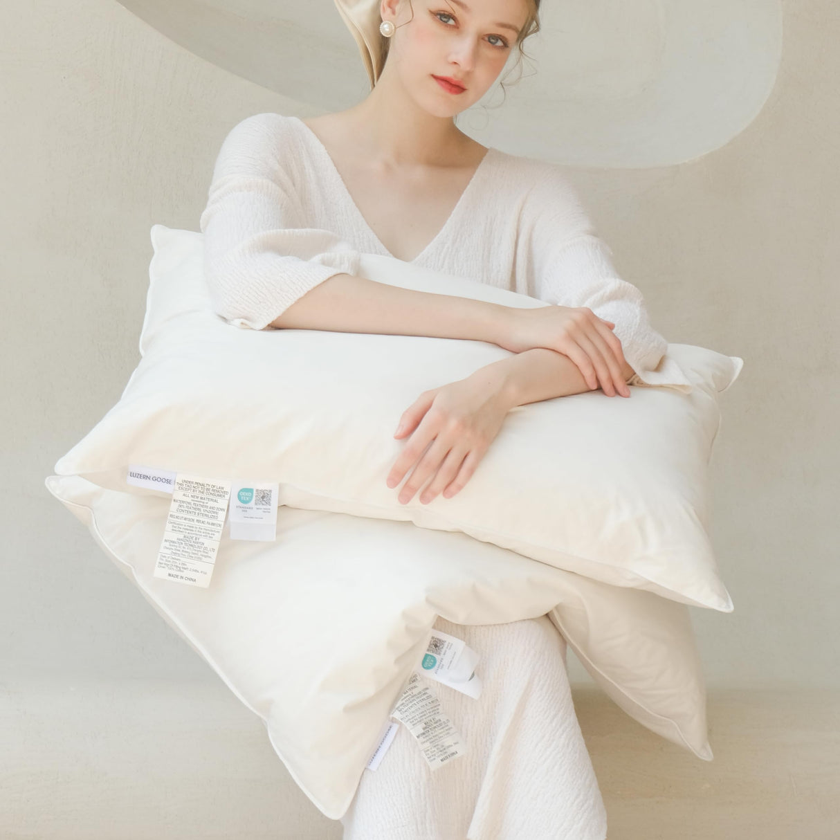 Queen Size Goose Feather Down Pillows