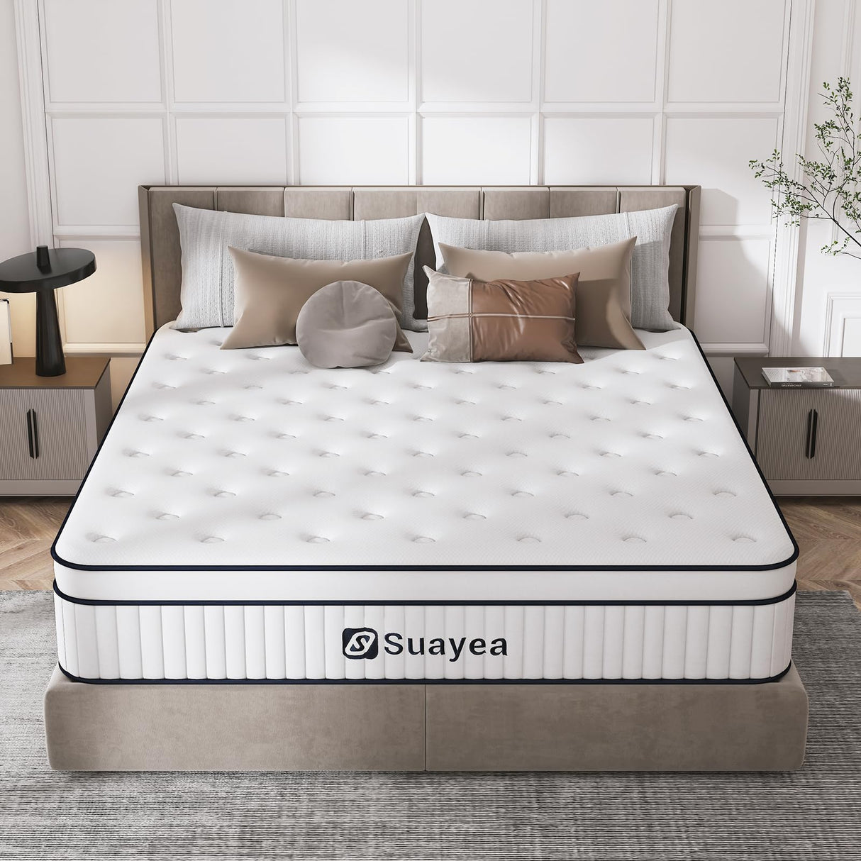 King Mattress, 14 Inch King Size Mattress in a Box, Hybrid Matterss King with Pocket Spring and Soft Foam