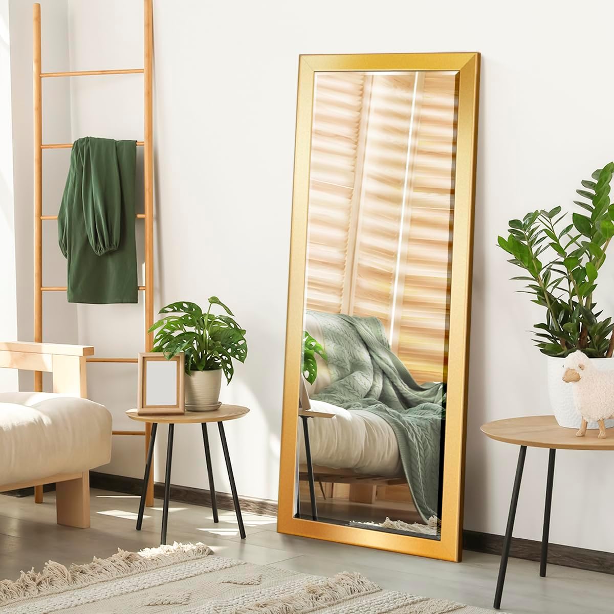 Gallery Full Length Mirror Shiny Gold Wood Frame
