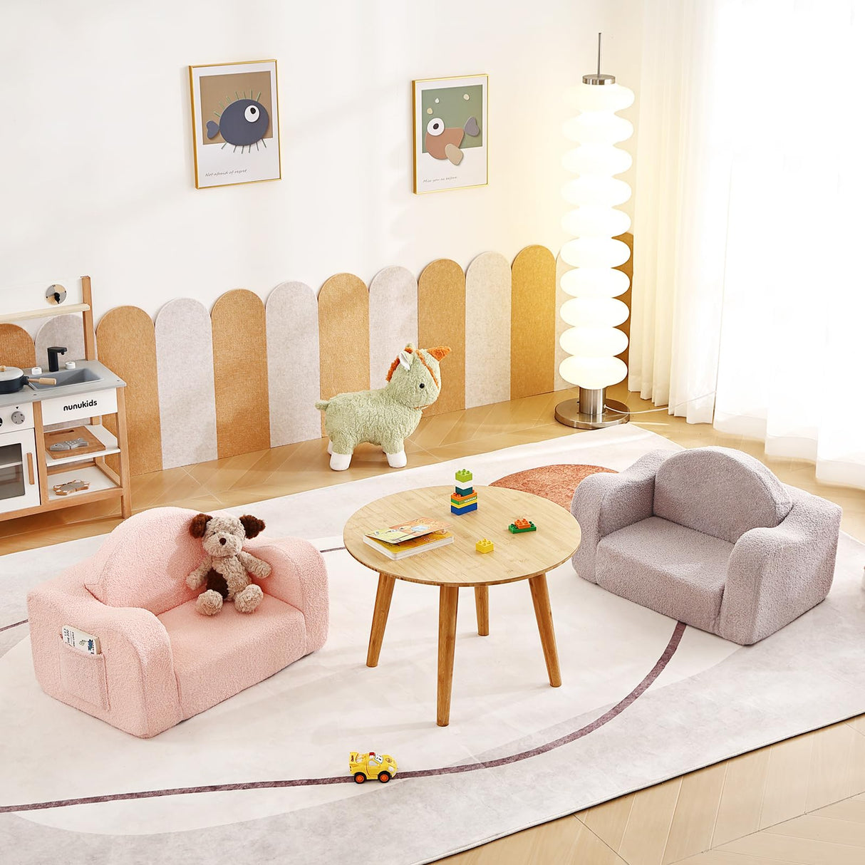 Kids Sofa, 2-in-1 Kids Sofa Chair, Convertible Chirldren Couch to Lounger