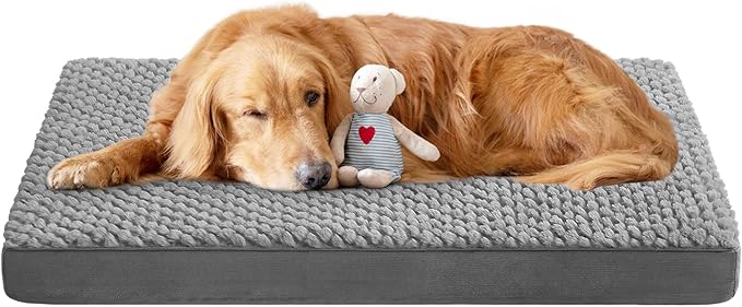 Medium Orthopedic Crate Bed for Dogs(30*20*3in)-Waterproof Dog Crate Pads- Egg