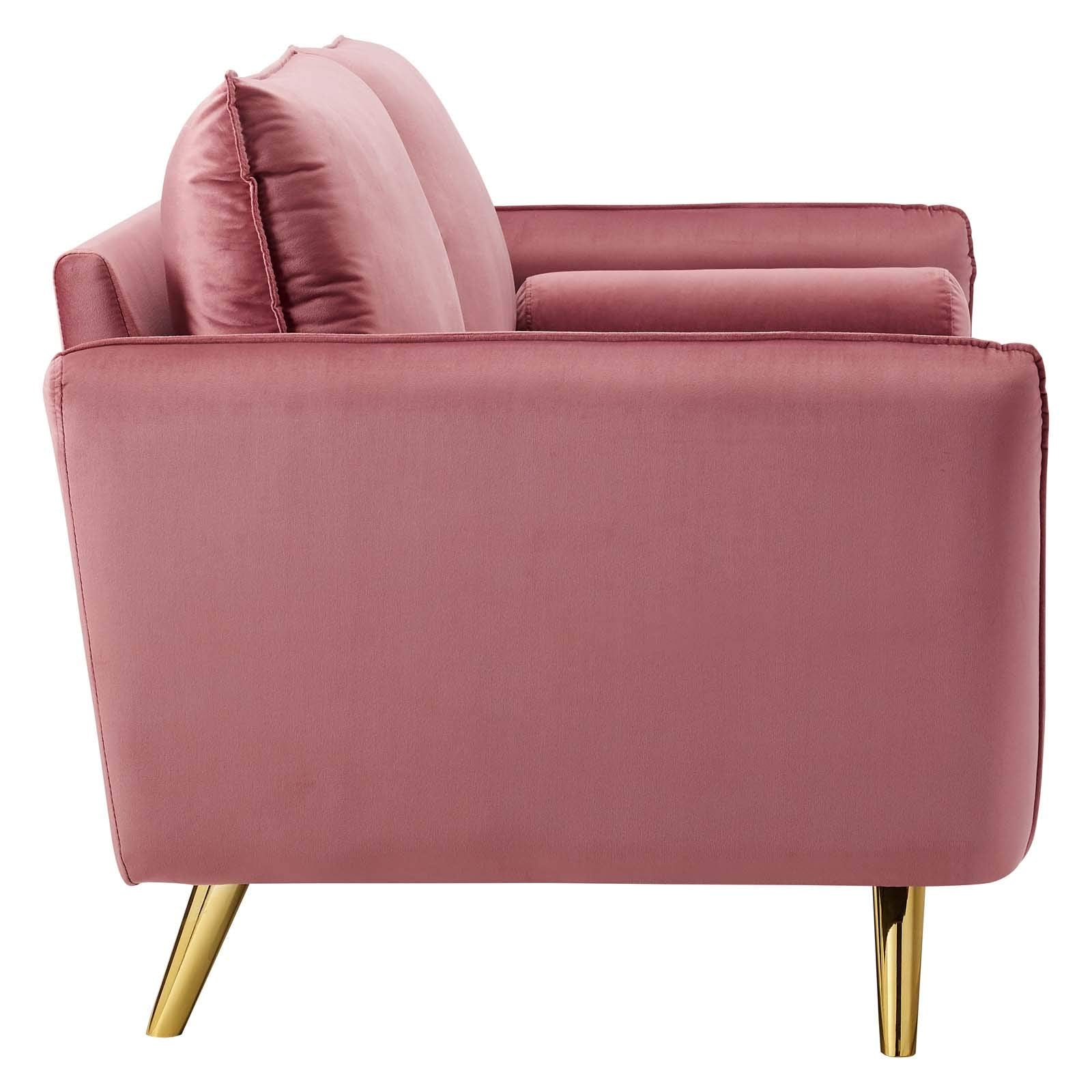 Revive Performance Velvet Sofa, Dusty Rose