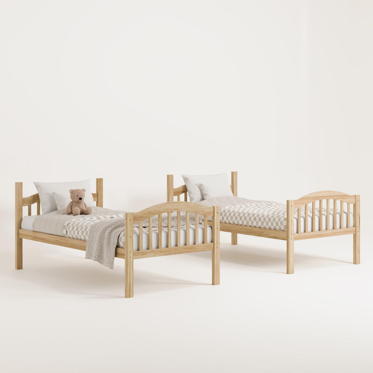 Long Horn Twin-Over-Twin Bunk Bed (Natural) - GREENGUARD Gold Certified