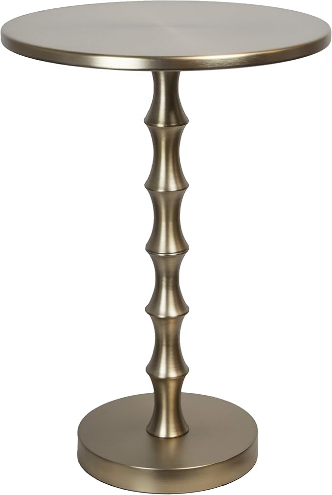 Bora 26.75" Metal Accent Table, Gold End Table, Bronze End Table