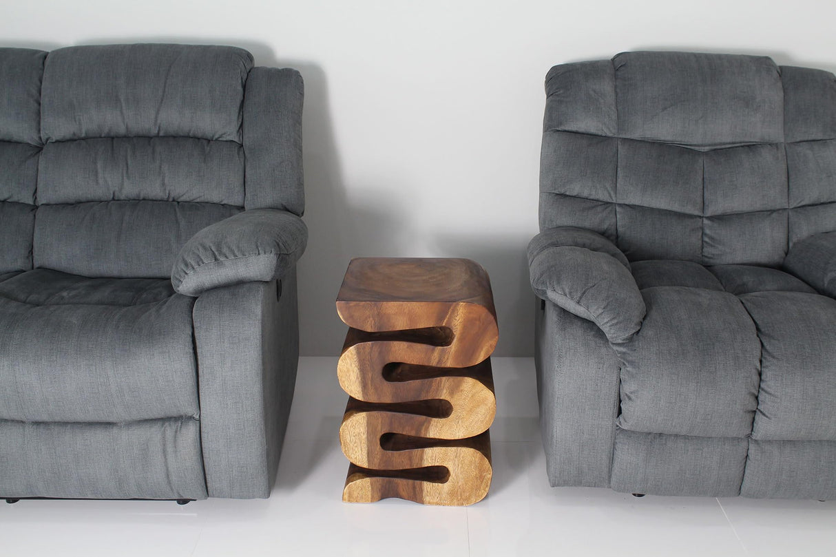 Wood Wave Verve Accent Snake Table 14x14x20 in H Walnut Oil