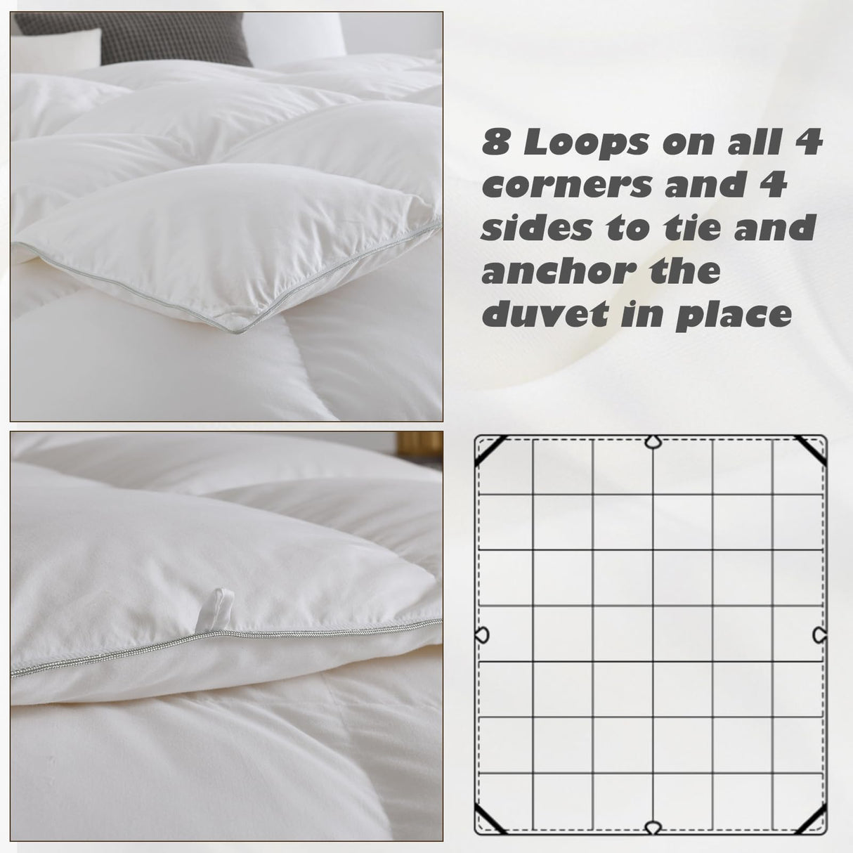 Hotel Collection Feather Down Queen Comforter, Luxury Duvet Insert with Soft Egyptian