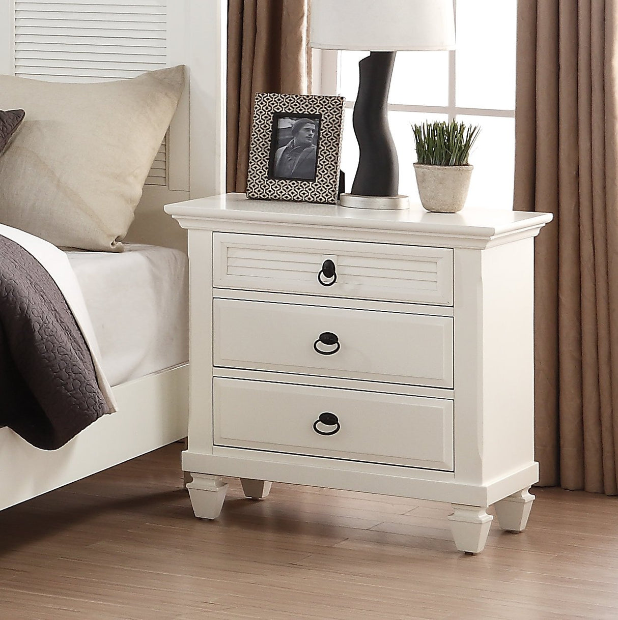 Bedroom Nightstand, White