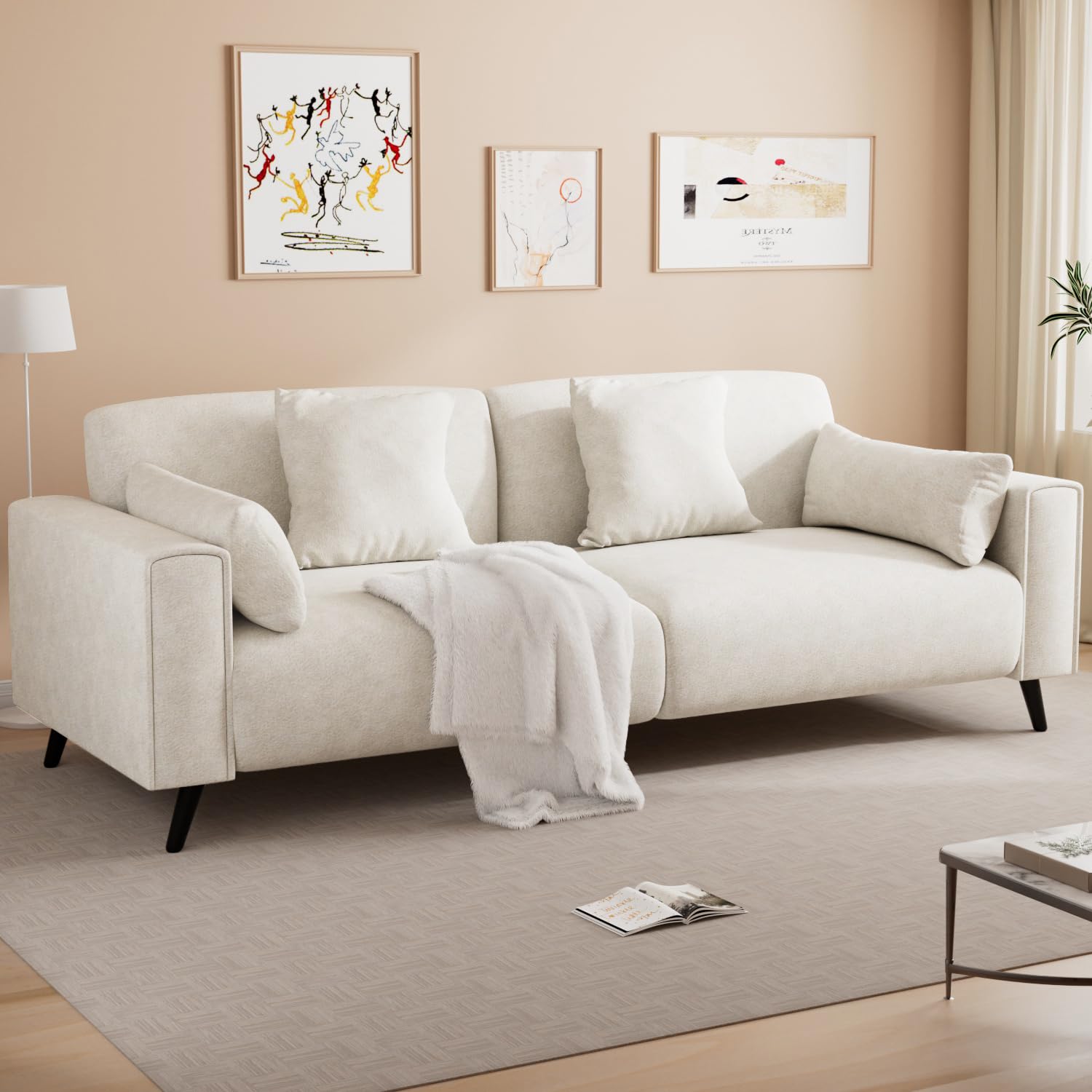 82" Sofa Couch for Living Room, Modern Comfy Sofa