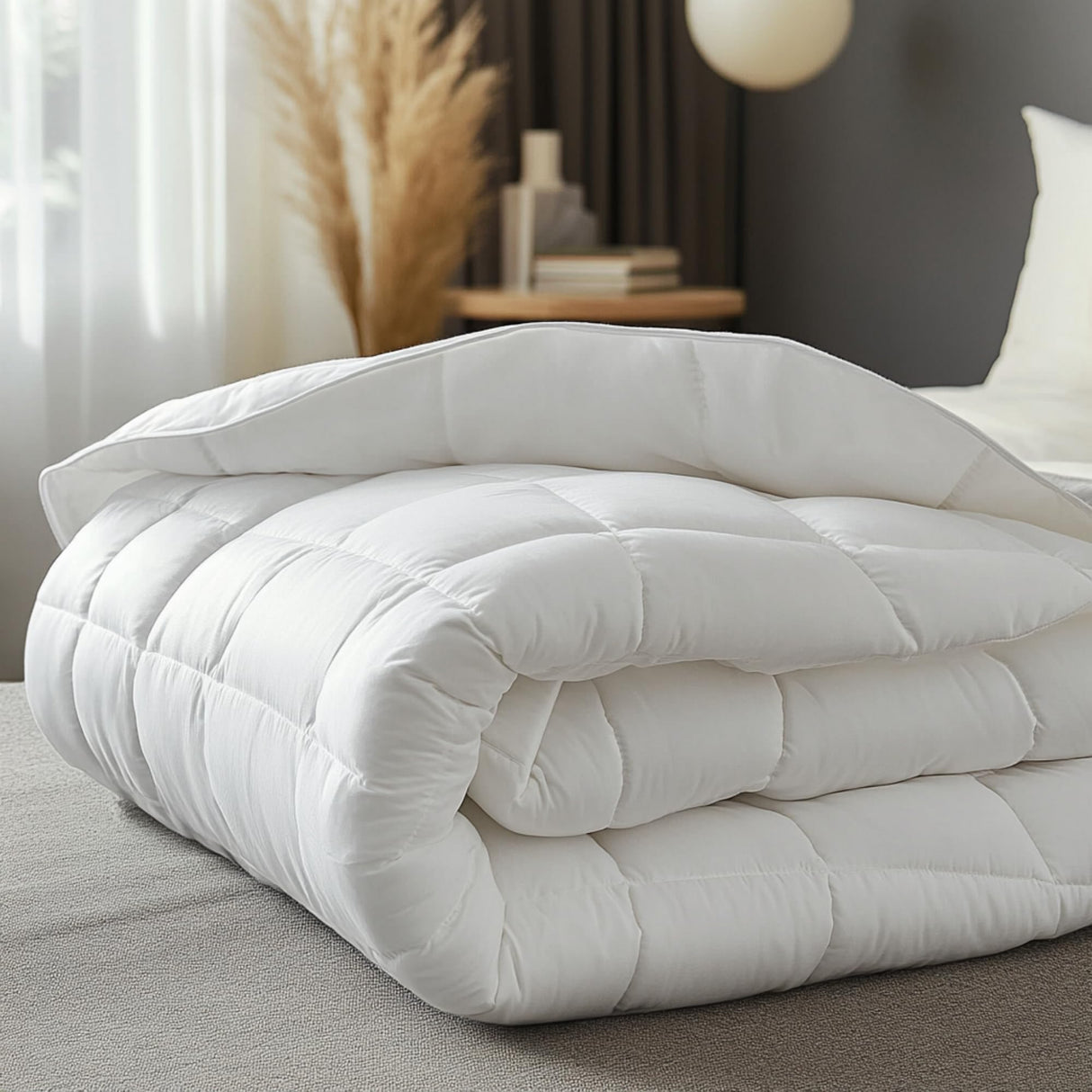 White Feather Down Fiber Comforter King Size, Hotel Collection Luxury Hypoallergenic