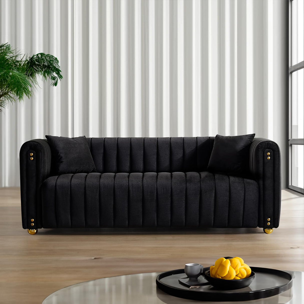 80" Inch Velvet Futon Sofa for Living Room