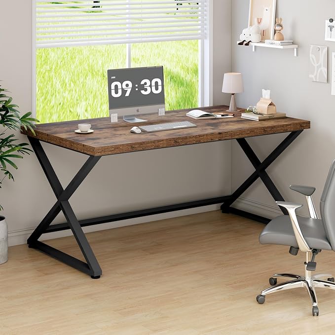 Black Computer Desk, Simple Work Desk for Home Office