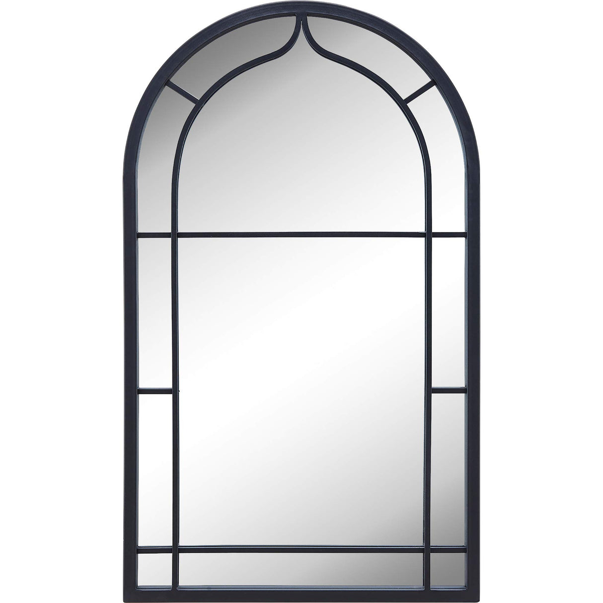 Ariana Farmhouse Arch Metal Mirror, American Crafted, Dark Gray