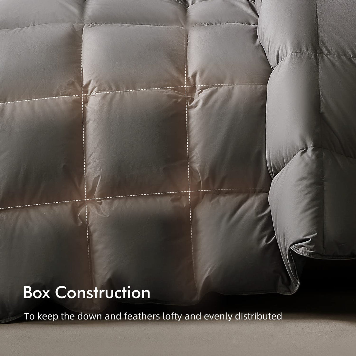 Luxurious Down Duvet Insert Feather King Size All Season Charcoal