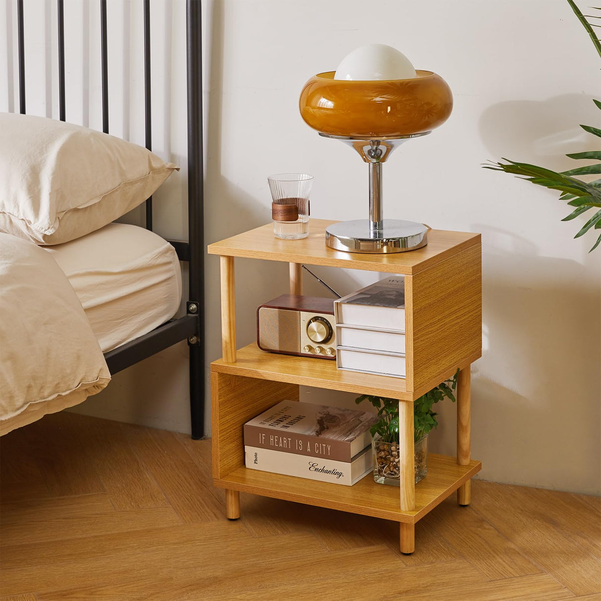 Night Stand with Open Shelf, Nightstand