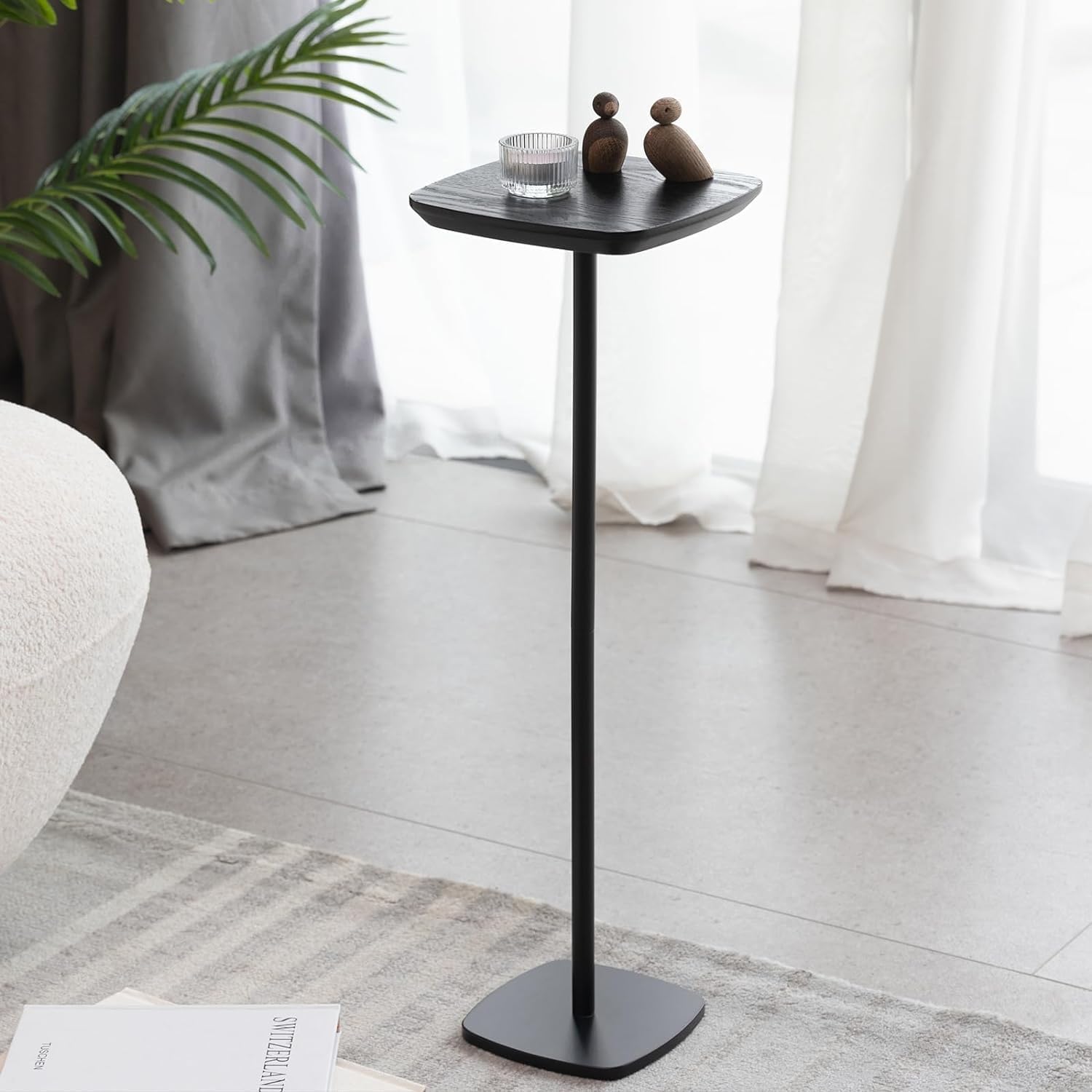 Square Small Drink Table,Modern Martini Table Pedestal Table