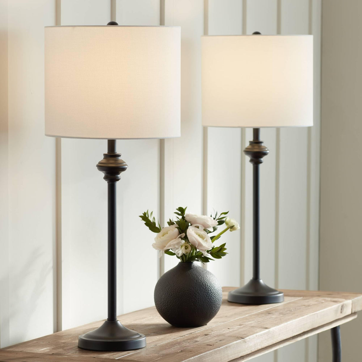 Lynn Modern Table Lamps Set of 2 - 26" Tall Buffet Lamps