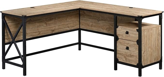 Steel River Rustic Industrial Style L-Shaped Corner Desk