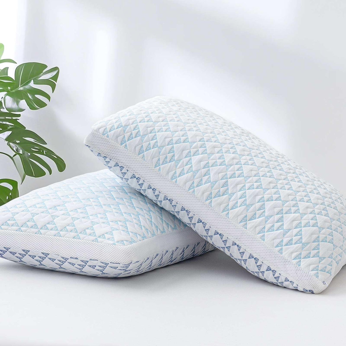 Shredded Memory Foam Cooling Soft Bamboo Viscose Pillows King Set of 2