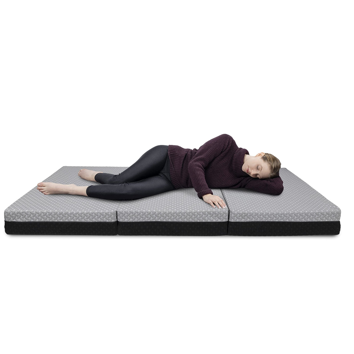 Dual Sided Premium Tri Folding Mattress, Memory Foam Foldable Mattress with Waterproof Washable Cover