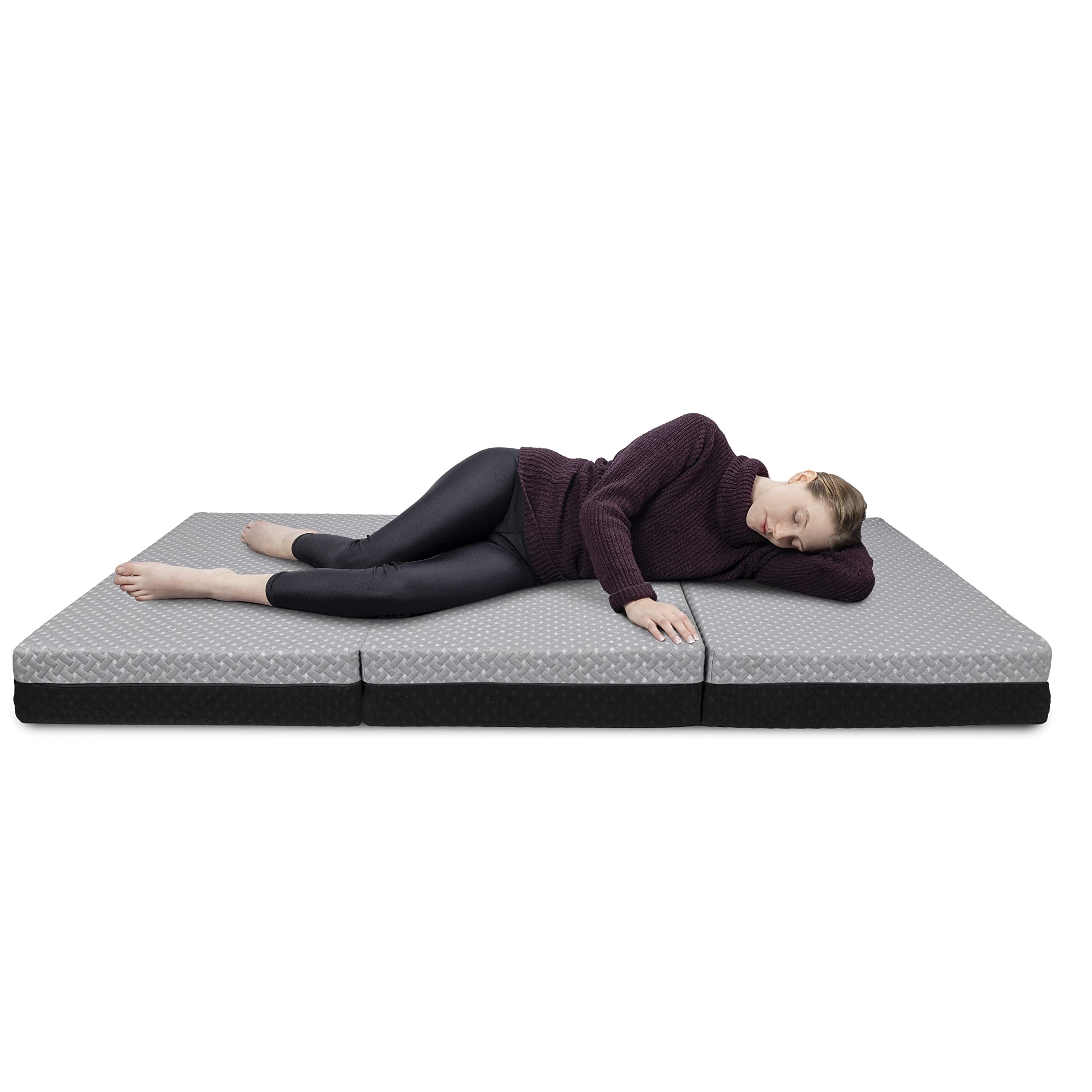 Dual Sided Premium Tri Folding Mattress, Memory Foam Foldable Mattress with Waterproof Washable Cover