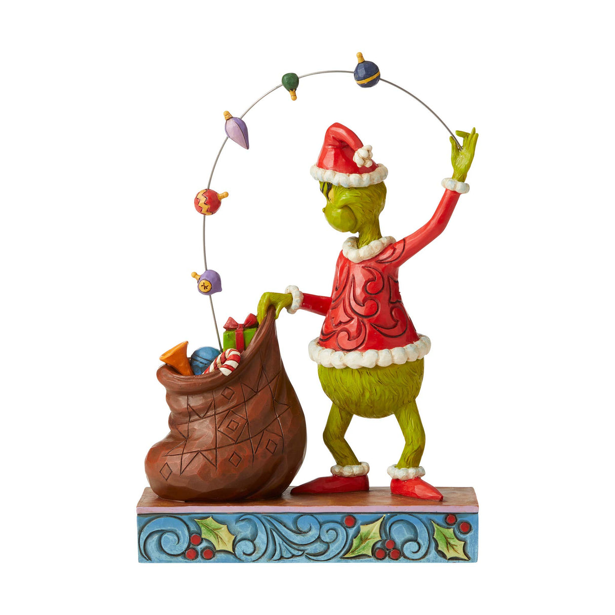 Jim Shore The Grinch Juggling Gifts Into Bag Figurine, 8.58" H, Multicolor