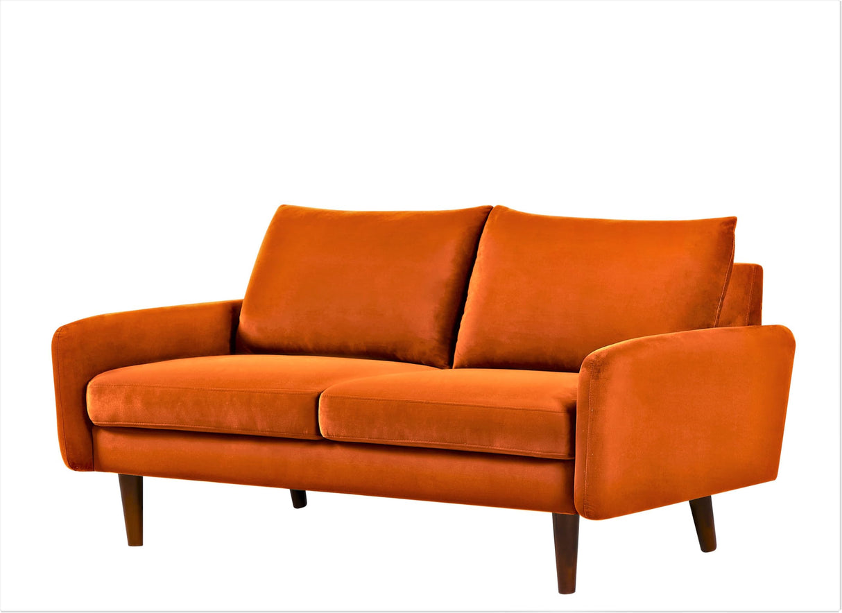 Kent Velvet Loveseat Sofa for Modern Living Rooms and Compact Spaces