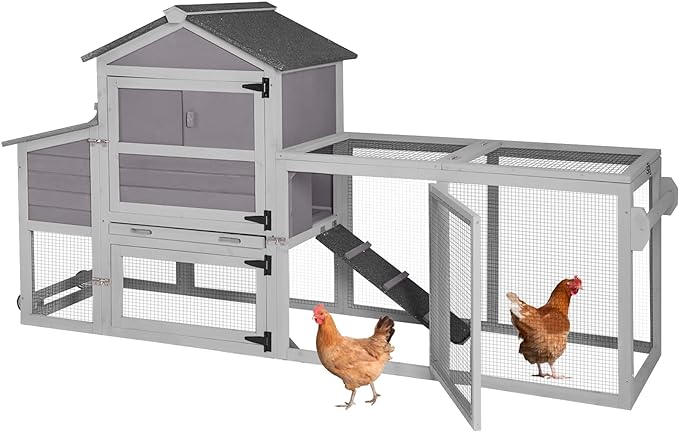 Chicken Coop Expandable Mobile Chicken House for Outdoor