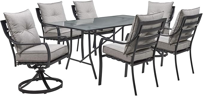 Lavallette 7-Piece Patio Dining Set, Steel Outdoor Dining Set for 6