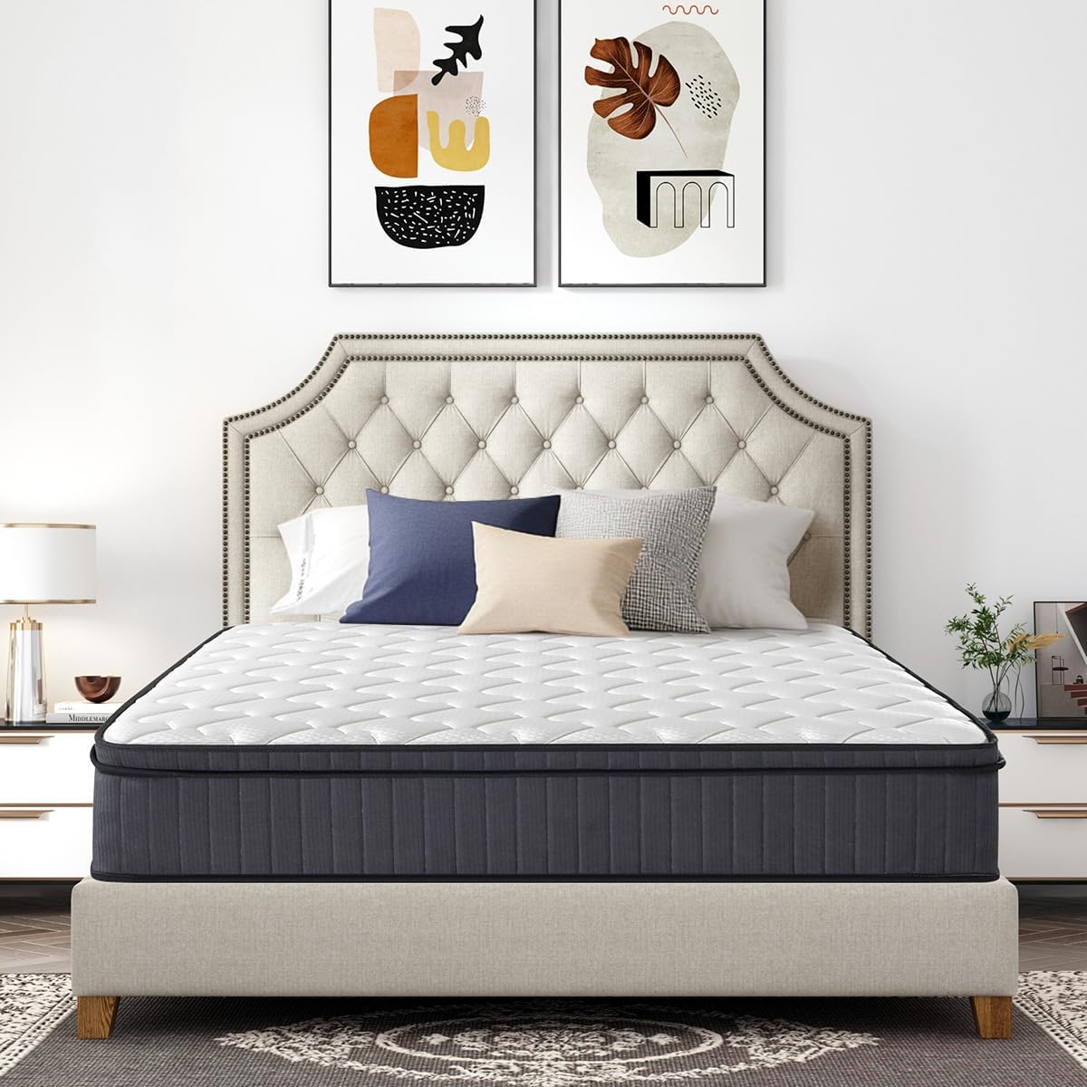 10 Inch Queen Size Mattress, Memory Foam and Pocket Spring Hybrid Mattress