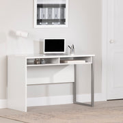 Sleek Metal Finish – Open Storage for Laptop and Tablet – Pure White - by South Shore