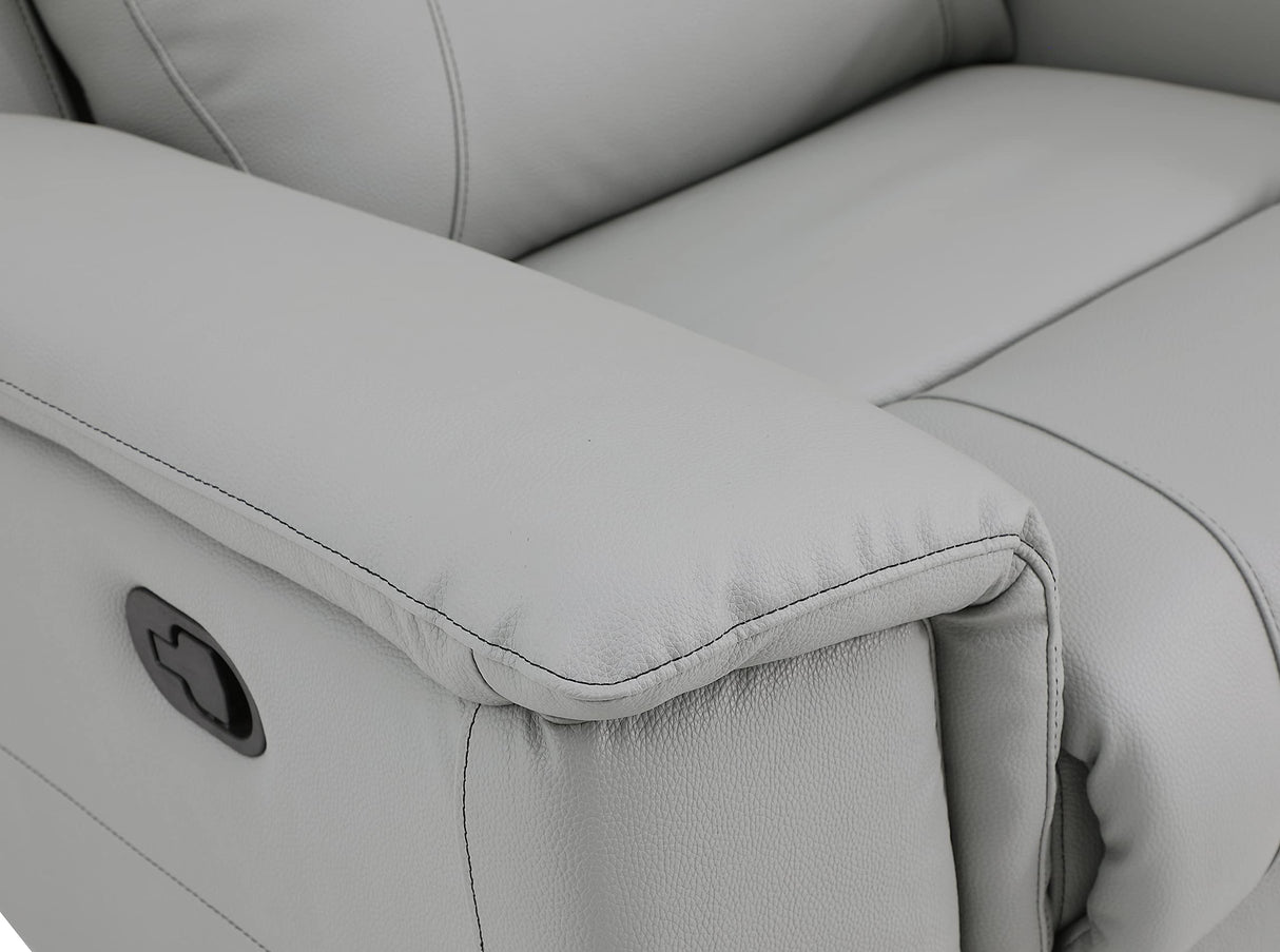 Blackjack Furniture Walker Leather Match Upholstered Reclining Living Room, Accent Chair, Gray