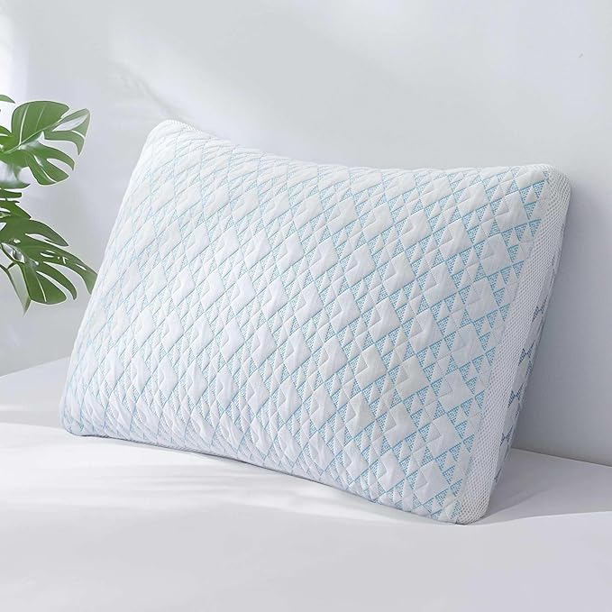 Shredded Memory Foam Cooling Soft Bamboo Viscose Pillows King Set of 2