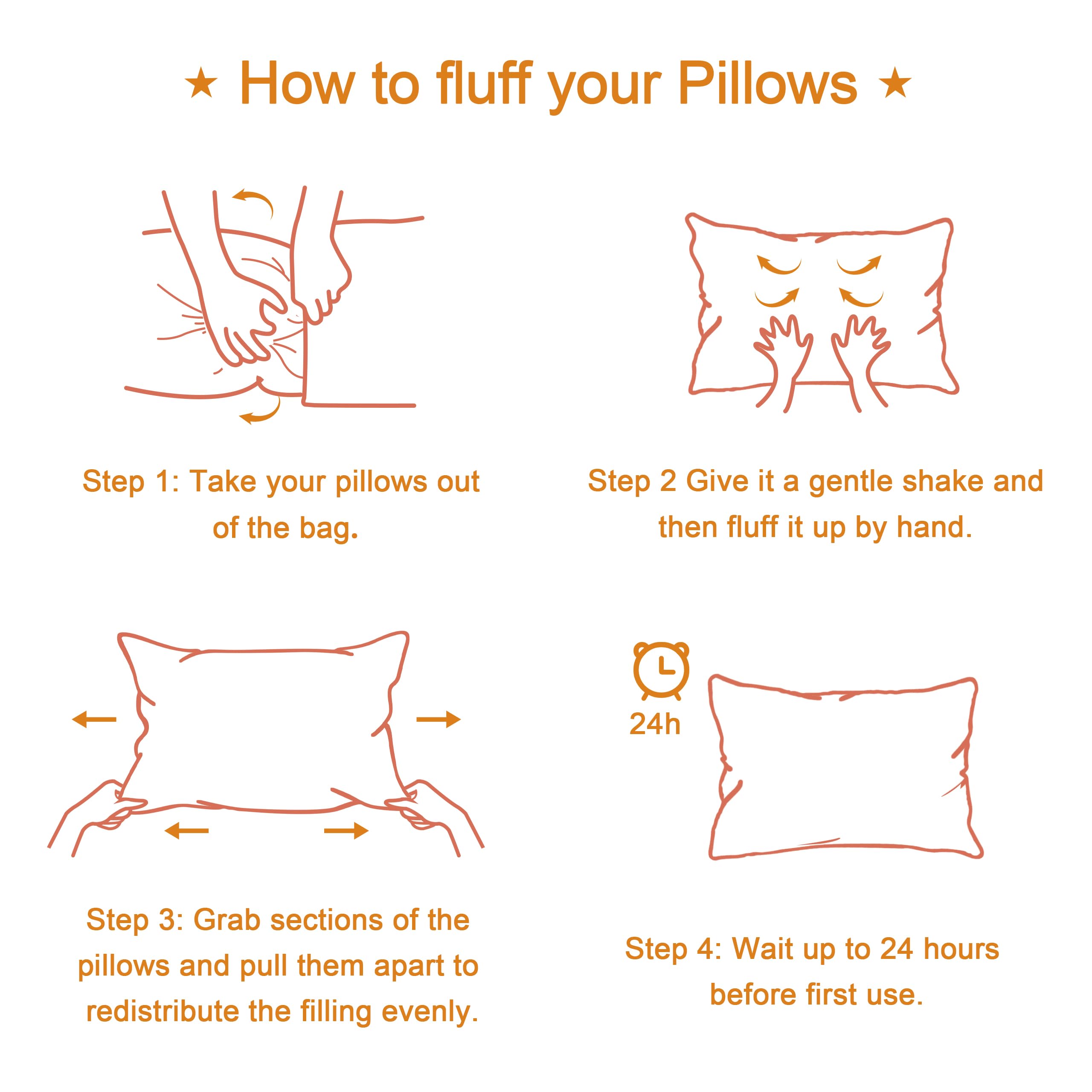 Down Alternative Bed Pillows, Pillows Standard Size Set of 2, Machine Washable Pillows