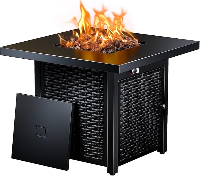 42 Inch Gas Fire Pit Table, 60,000 BTU Propane Pits for Outside