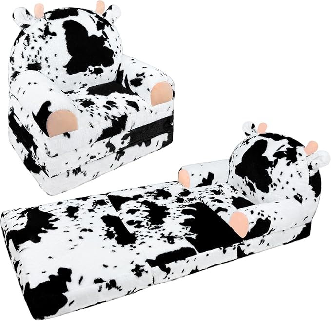 Toddler Chair Plush with Removable Cover, Sofa Bed to Lounger