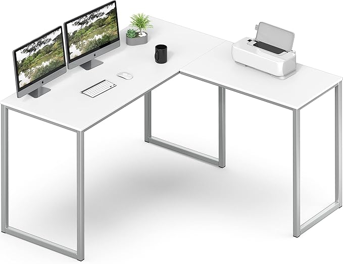 Mission 48 x 48 Inches L-Shape Home Office Computer Desk, White
