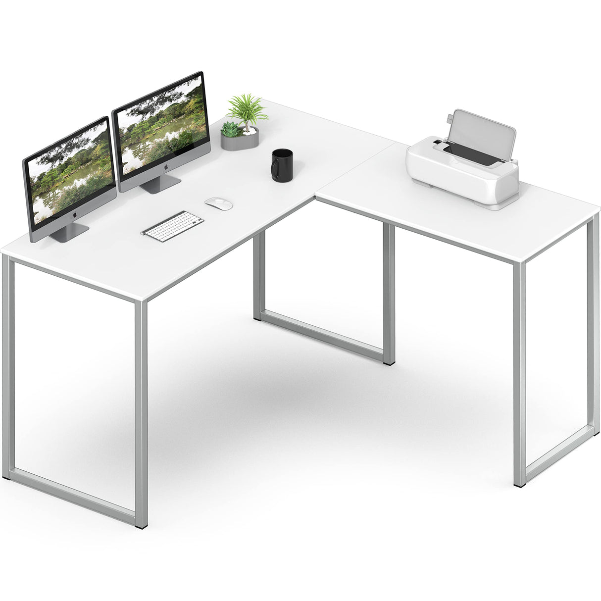 Mission 48 x 48 Inches L-Shape Home Office Computer Desk, White