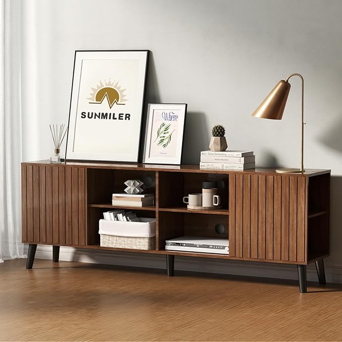 TV-Stand for 80 75 70 65" TVs - 70-inch Grey Entertainment Center