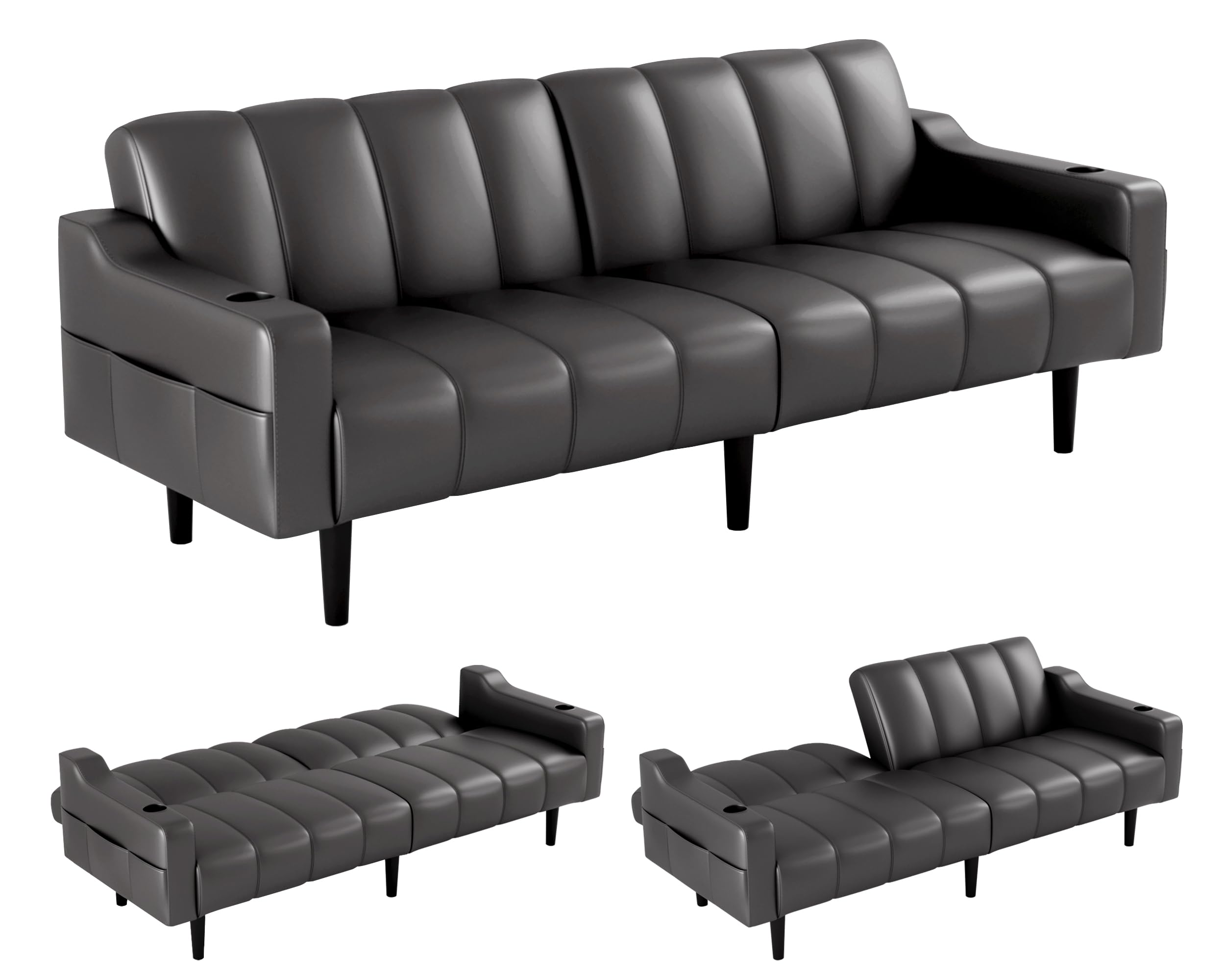 80'' Sleeper Sofa Couch, Small Splitback Loveseat